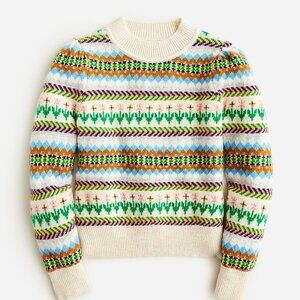 Crewcuts Girls' floral Fair Isle Sweater - Size 2-3 (XXS), pre-owned